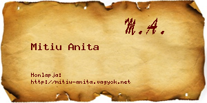 Mitiu Anita névjegykártya